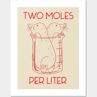 Two Moles Per Liter Chemistry Pun Posters and Art